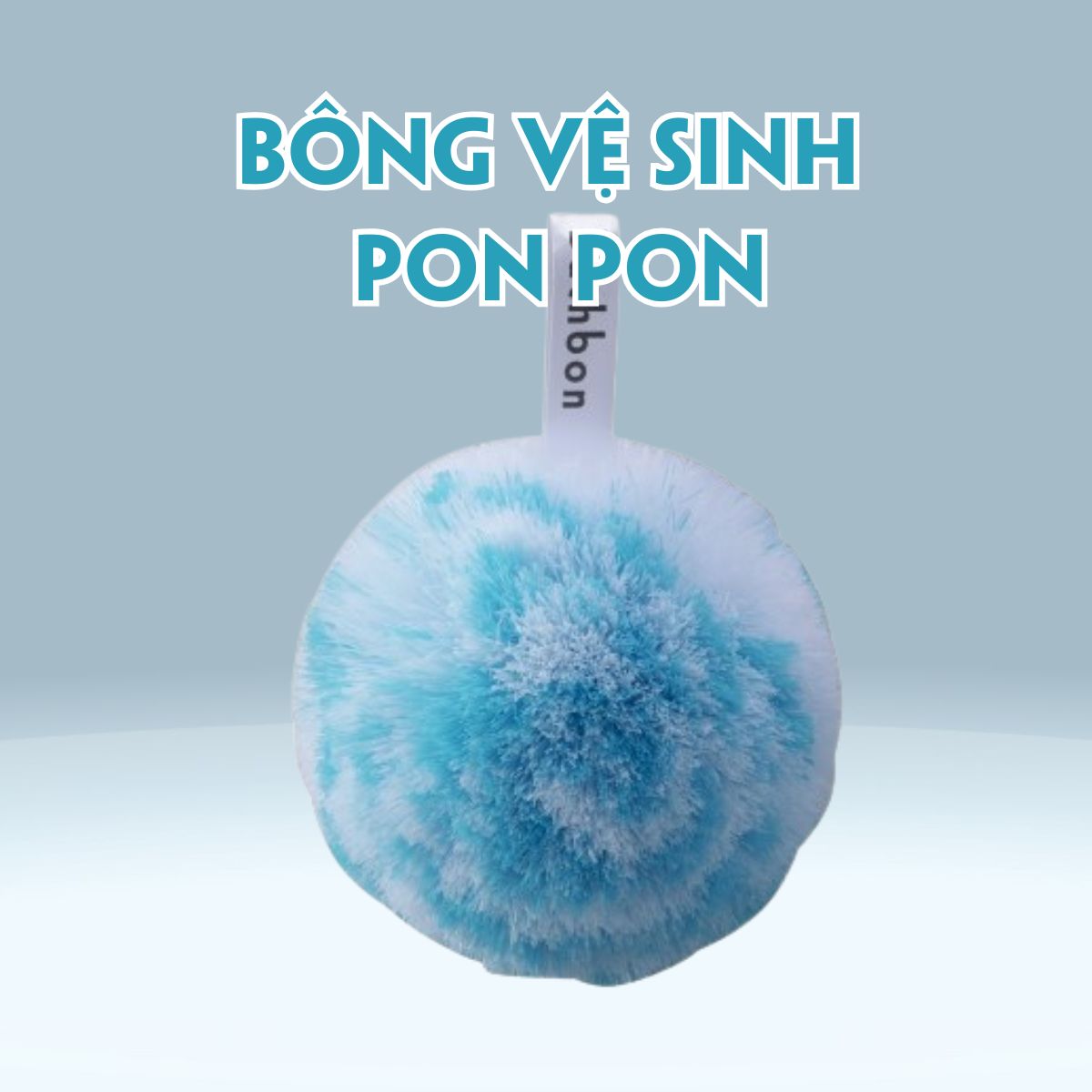 Bông vệ sinh Pon Pon màu xanh dương không có đế